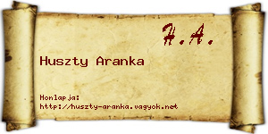 Huszty Aranka névjegykártya